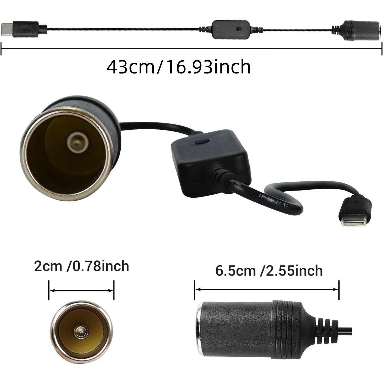 1Pc USB-C to 12V Car Cigarette - огляд і ціна Accessories Experts Vape